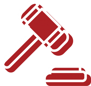 A gavel icon for Bryant Law's areas of practice, for Probate Court, Family Law and Divorce legal work and specialty